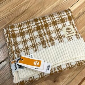 NWT Timberland Brown and White Plaid Scarf